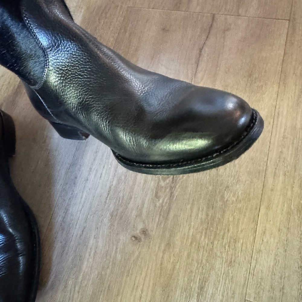 Black Leather Knee-High Boots - Picture 8 of 17